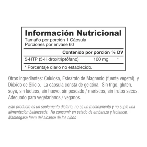 MEDICAMENTOS 5-HTP 100MG (Capsulas X 60) FORMULABS ANTIESTRES Y SUEÑO